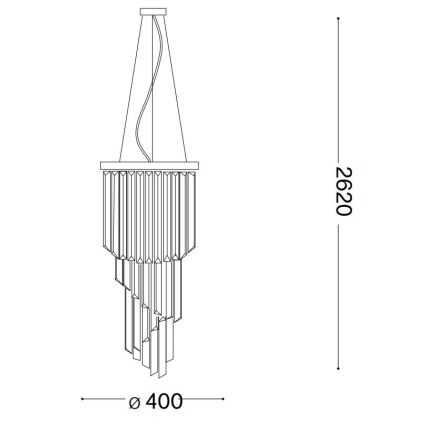 Ideal Lux - Suspension filaire en cristal CARLTON 8xE14/40W/230V d. 40 cm chrome brillant