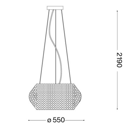 Ideal Lux - Suspension filaire en cristal PASHA 10xE14/40W/230V d. 55 cm doré