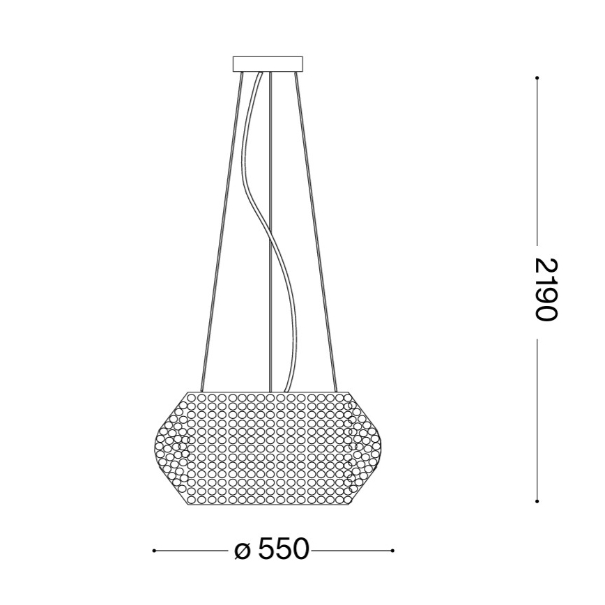 Ideal Lux - Suspension filaire en cristal PASHA 10xE14/40W/230V d. 55 cm doré