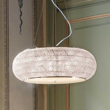 Ideal Lux - Suspension filaire en cristal PASHA 14xE14/40W/230V d. 65 cm chrome brillant