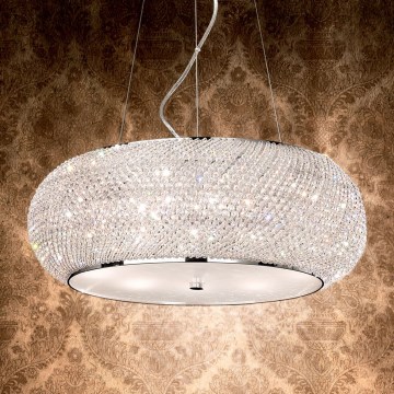 Ideal Lux - Suspension filaire en cristal PASHA 6xE14/40W/230V d. 40 cm chrome brillant