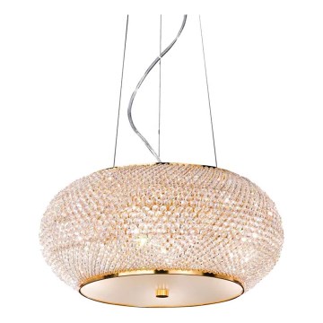 Ideal Lux - Suspension filaire en cristal PASHA 6xE14/40W/230V d. 40 cm doré