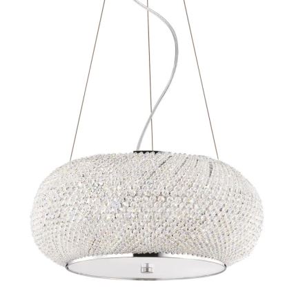 Ideal Lux - Suspension filaire en cristal PASHA 6xE14/40W/230V d. 40 cm chrome brillant