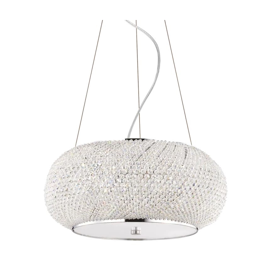 Ideal Lux - Suspension filaire en cristal PASHA 6xE14/40W/230V d. 40 cm chrome brillant