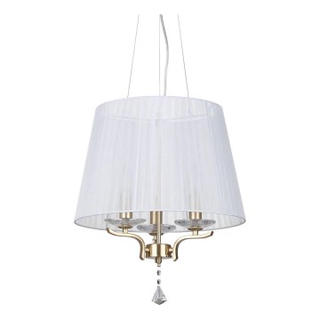 Ideal Lux - Suspension filaire en cristal PEGASO 3xE14/28W/230V d. 40 cm doré