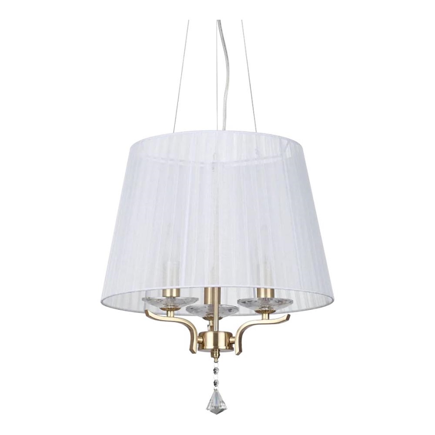 Ideal Lux - Suspension filaire en cristal PEGASO 3xE14/28W/230V d. 40 cm doré