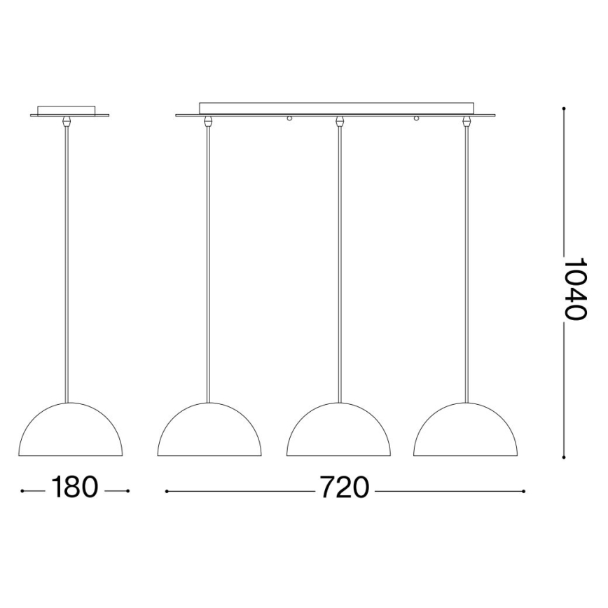 Ideal Lux - Suspension filaire FOLK 3xE27/60W/230V marron