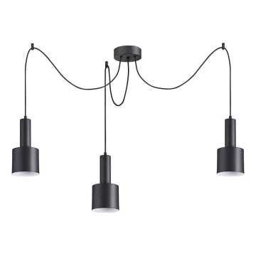 Ideal Lux - Suspension filaire HOLLY 3xE27/60W/230V araignée noir