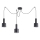 Ideal Lux - Suspension filaire HOLLY 3xE27/60W/230V araignée noir