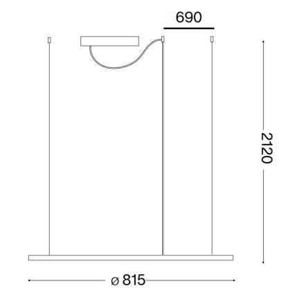 Ideal Lux - Suspension filaire HULAHOOP LED/39W/230V 3000K d. 81,5 cm CRI 90 blanc