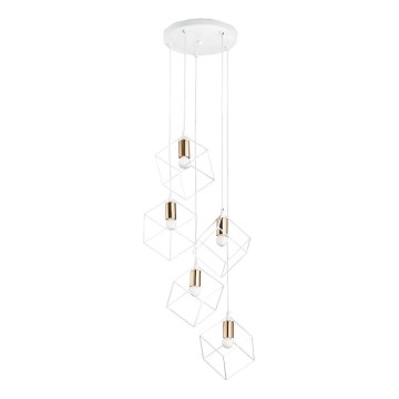 Ideal Lux - Suspension filaire ICE 5xE27/60W/230V d. 50 cm blanc
