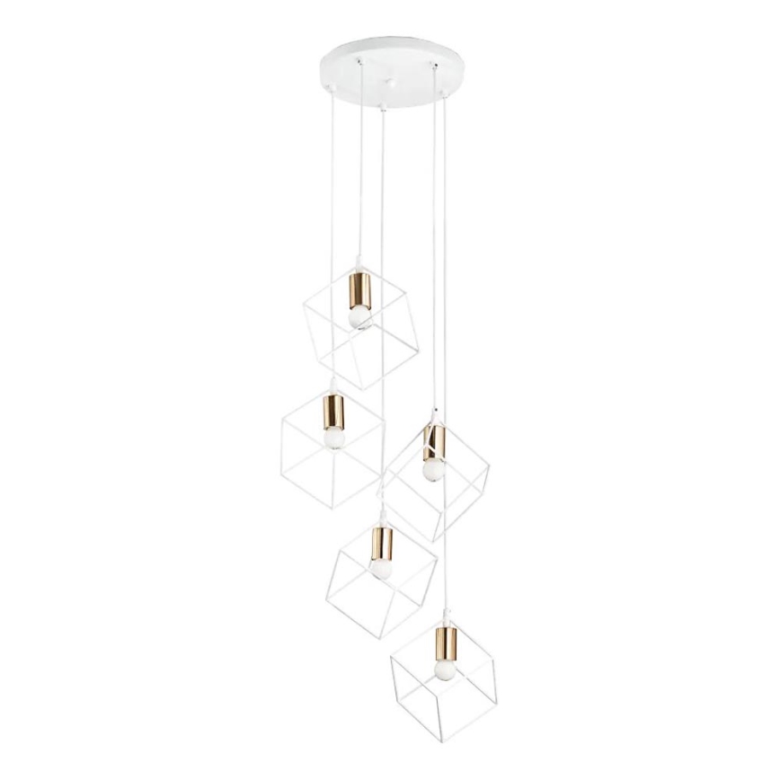Ideal Lux - Suspension filaire ICE 5xE27/60W/230V d. 50 cm blanc