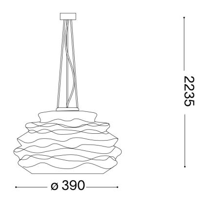 Ideal Lux - Suspension filaire KARMA 1xE27/60W/230V d. 39 cm blanc