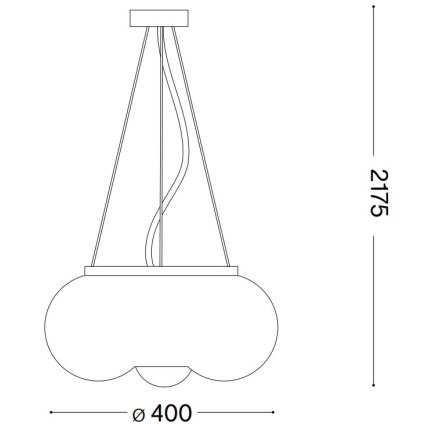 Ideal Lux - Suspension filaire LED ARIZONA 3xGX53/9W/230V d. 40 cm blanc