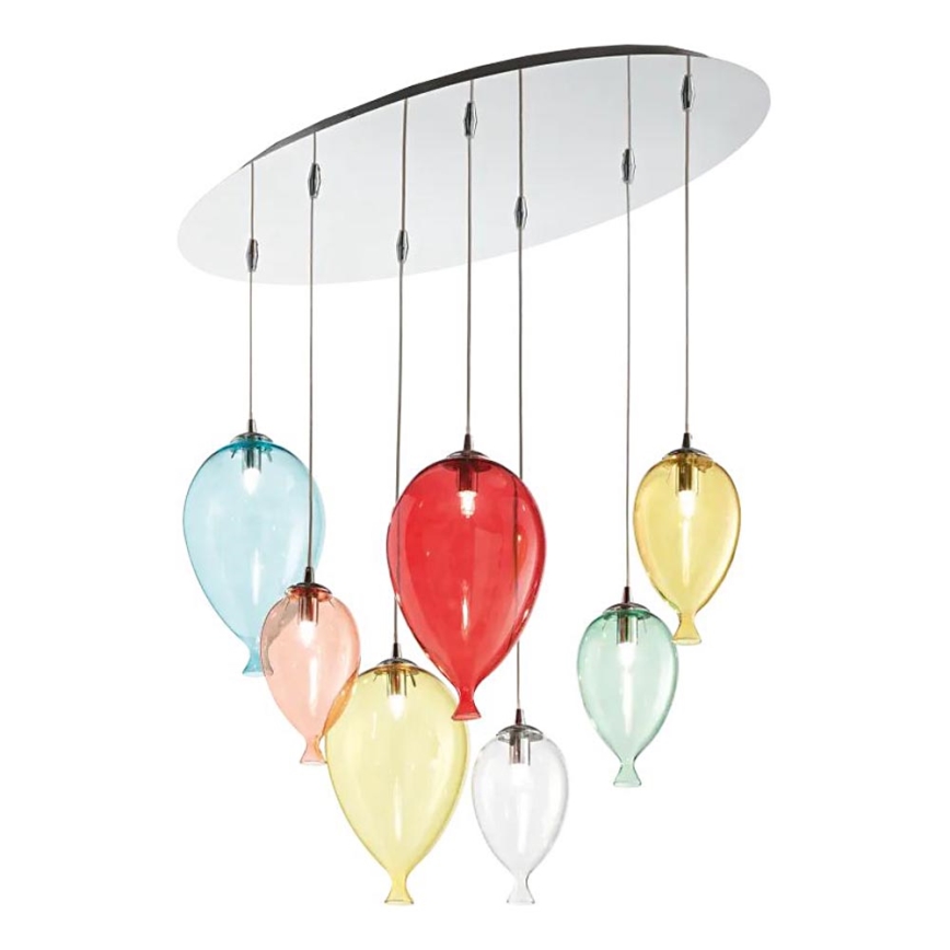 Ideal Lux - Suspension filaire LED CLOWN 7xG9/3W/230V 80 cm coloré