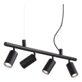 Ideal Lux - Suspension filaire LED DYNAMITE 4xGU10/7W/230V CRI 90 noir