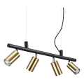 Ideal Lux - Suspension filaire LED DYNAMITE 4xGU10/7W/230V CRI 90 noir/laiton