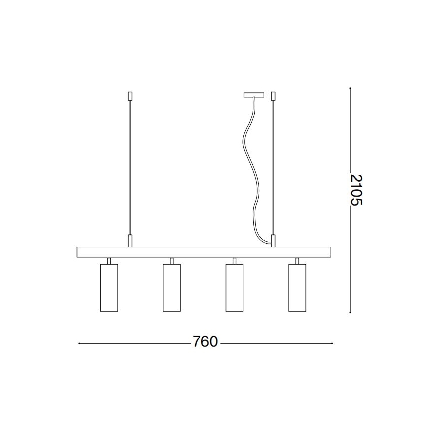 Ideal Lux - Suspension filaire LED DYNAMITE 4xGU10/7W/230V CRI 90 noir/laiton