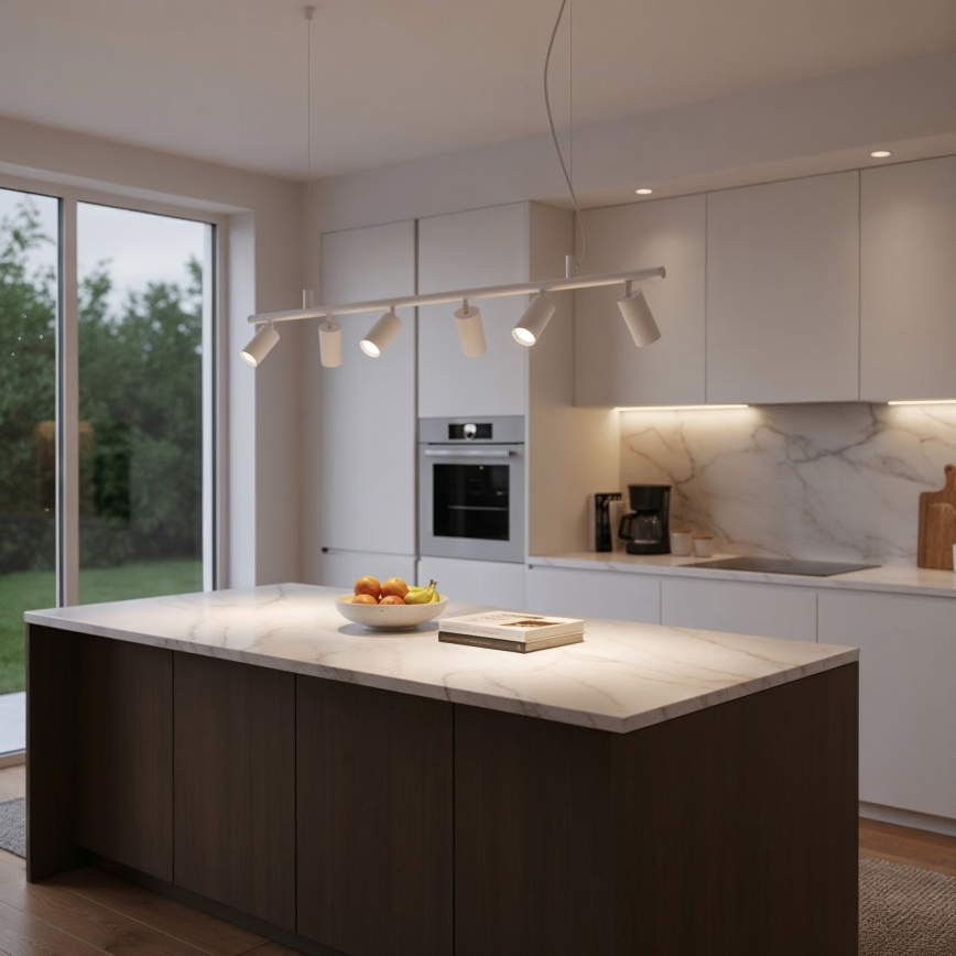 Ideal Lux - Suspension filaire LED DYNAMITE 6xGU10/7W/230V CRI 90 blanc