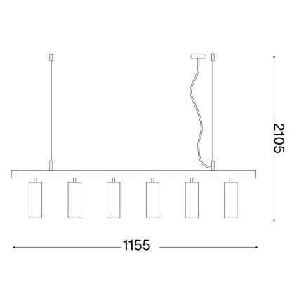 Ideal Lux - Suspension filaire LED DYNAMITE 6xGU10/7W/230V CRI 90 blanc
