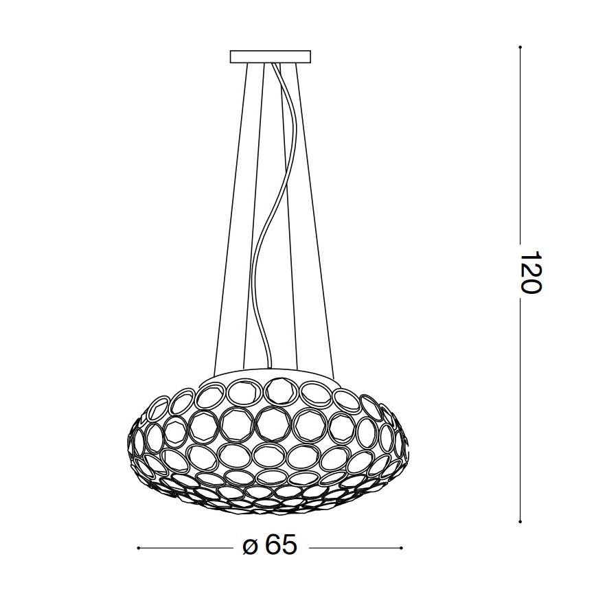 Ideal Lux - Suspension filaire LED en cristal KING 12xG9/3W/230V d. 65 cm doré