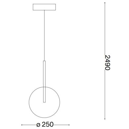 Ideal Lux - Suspension filaire LED EQUINOXE 1xG4/2W/230V d. 25 cm chrome brillant/fumé