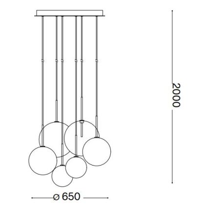 Ideal Lux - Suspension filaire LED EQUINOXE 6xG4/2W/230V d. 65 cm chrome brillant/fumé