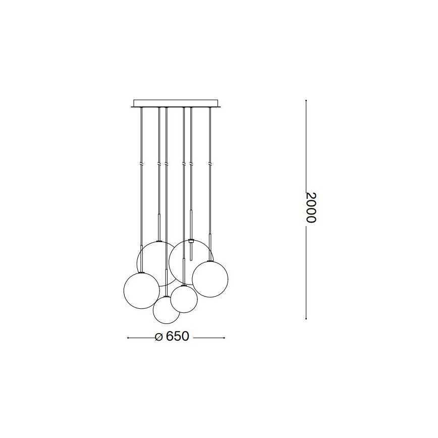Ideal Lux - Suspension filaire LED EQUINOXE 6xG4/2W/230V d. 65 cm chrome brillant/fumé