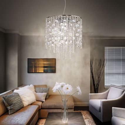 Ideal Lux - Suspension filaire LED EVASIONE 10xG9/3W/230V d. 51 cm chrome brillant