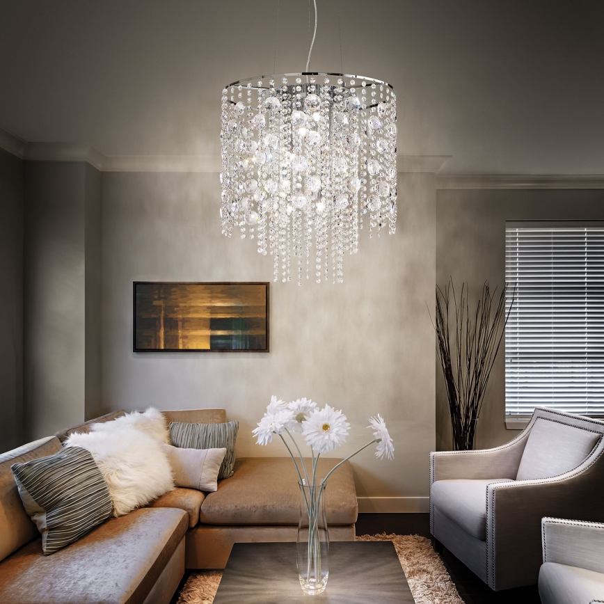 Ideal Lux - Suspension filaire LED EVASIONE 10xG9/3W/230V d. 51 cm chrome brillant