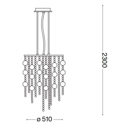 Ideal Lux - Suspension filaire LED EVASIONE 10xG9/3W/230V d. 51 cm chrome brillant