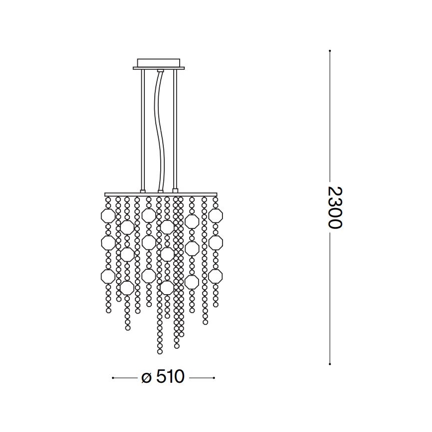 Ideal Lux - Suspension filaire LED EVASIONE 10xG9/3W/230V d. 51 cm chrome brillant
