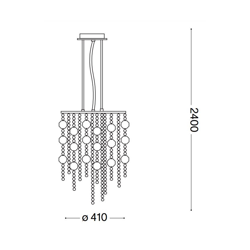 Ideal Lux - Suspension filaire LED EVASIONE 8xG9/3W/230V d. 41 cm chrome brillant