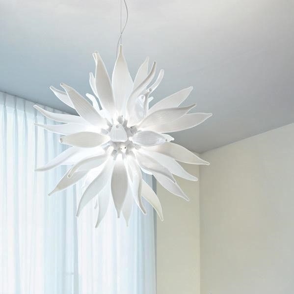 Ideal Lux - Suspension filaire LED LEAVES 12xG9/3W/230V d. 80 cm blanc