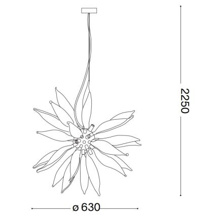 Ideal Lux - Suspension filaire LED LEAVES 8xG9/3W/230V d. 63 cm blanc