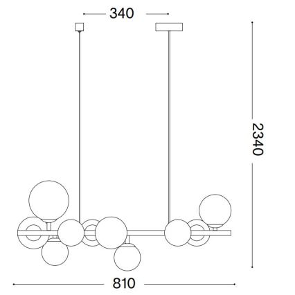 Ideal Lux - Suspension filaire LED PERLAGE 10xG9/3W/230V 81 cm doré/blanc