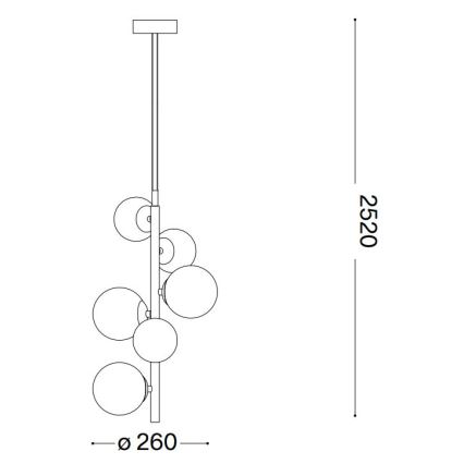 Ideal Lux - Suspension filaire LED PERLAGE 6xG9/3W/230V d. 26 cm doré/blanc