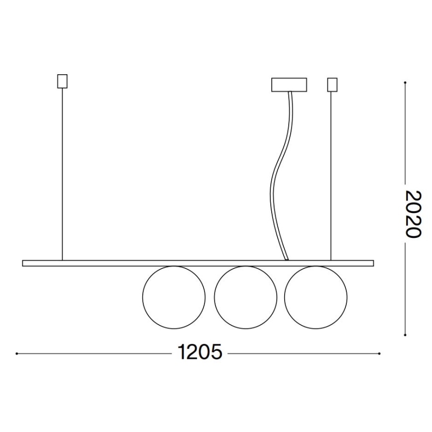 Ideal Lux - Suspension filaire LED PERLINE 3xG9/3W/230V doré