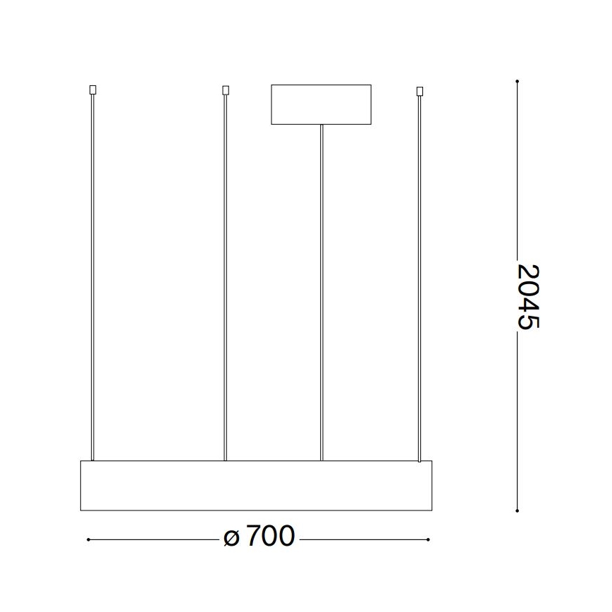 Ideal Lux - Suspension filaire ORACLE LED/35W/230V 3000K d. 70 cm CRI 90 noir