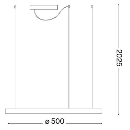 Ideal Lux - Suspension filaire ORACLE SLIM LED/32W/230V 4000K d. 50 cm noir