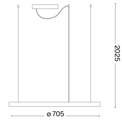 Ideal Lux - Suspension filaire ORACLE SLIM LED/38W/230V 4000K d. 70 cm blanc