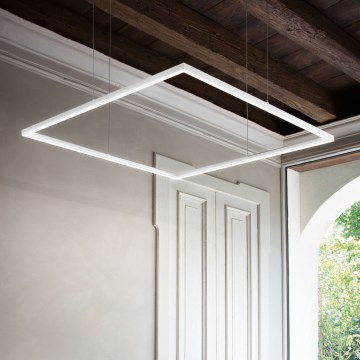 Ideal Lux - Suspension filaire ORACLE SLIM LED/41W/230V 3000K 70x70 cm blanc