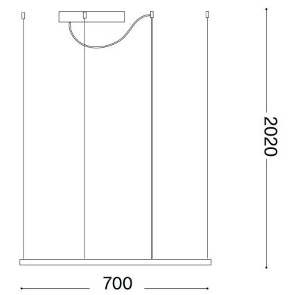 Ideal Lux - Suspension filaire ORACLE SLIM LED/41W/230V 3000K 70x70 cm blanc