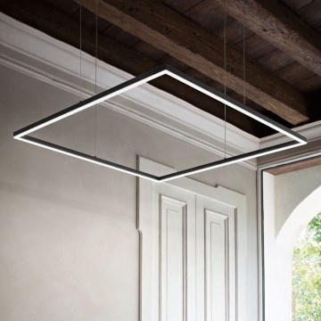 Ideal Lux - Suspension filaire ORACLE SLIM LED/41W/230V 3000K 70x70 cm noir