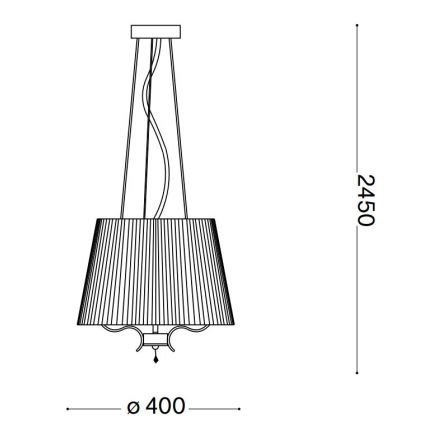 Ideal Lux - Suspension filaire en cristal PEGASO 3xE14/28W/230V d. 40 cm doré