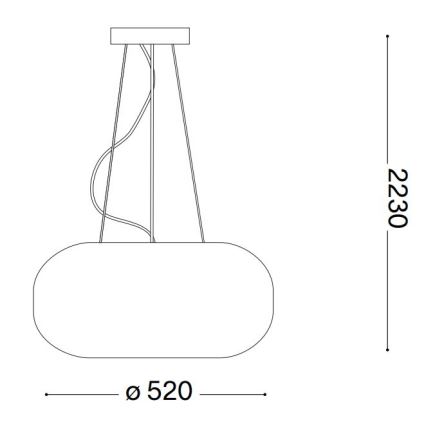 Ideal Lux - Suspension filaire ULISSE 3xE27/60W/230V d. 52 cm blanc