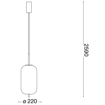 Ideal Lux - Suspension filaire UMILE LED/20W/230V d. 22 cm CRI 90 laiton/blanc