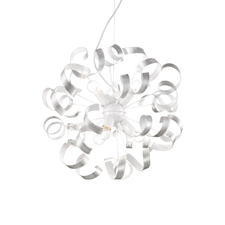 Ideal Lux - Suspension filaire VORTEX 6xE14/40W/230V d. 53 cm argent/patine