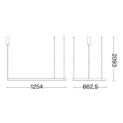 Ideal Lux - Suspension filaire WAVES LED/45W/230V CRI 90 noir