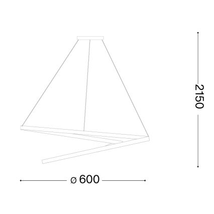 Ideal Lux - Suspension LED dimmable sur câble OZ LED/48W/230V Ø 60 cm IRC 90 noire